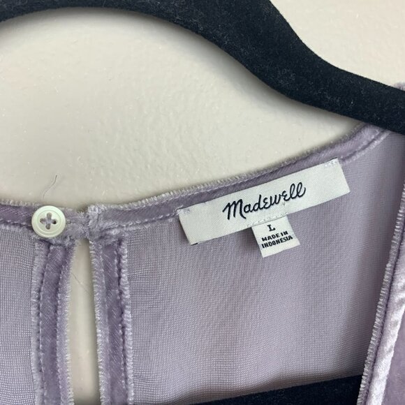 Crushed Velvet Purple Top by Madewell Size Large - Picture 3 of 6
